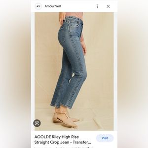 Agolde Riley in Transfer, high rise ankle crop, size 28